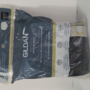 Gildan Men's Cotton Mid-Rise Black Briefs 3-Pack, New-in-Pack